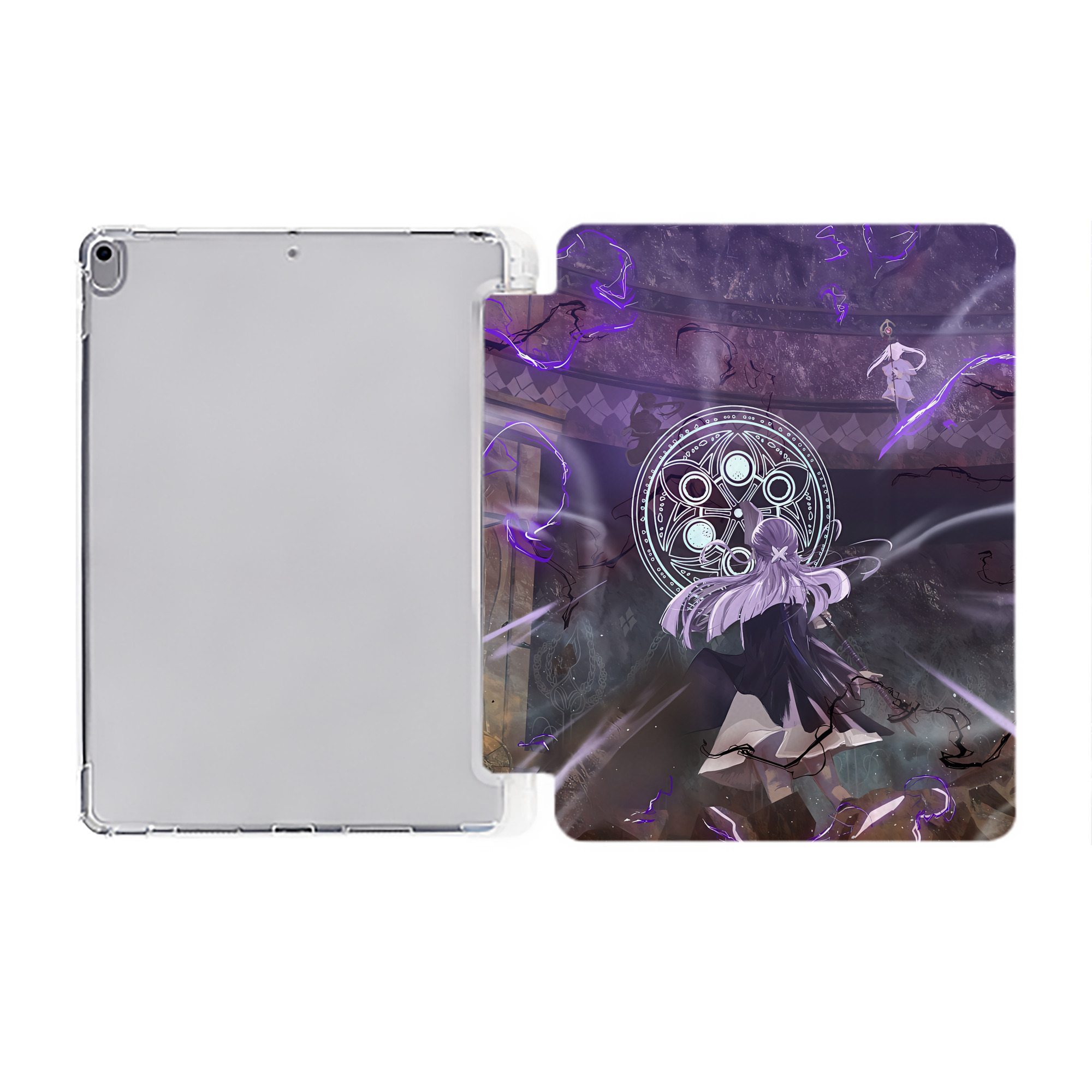 （画像用） 葬送のフリーレン Frieren IPad ケース ペン収納付き 三つ折りスタンド PUレザー×シリコン 対応機種9.5/10.5/10.9インチ